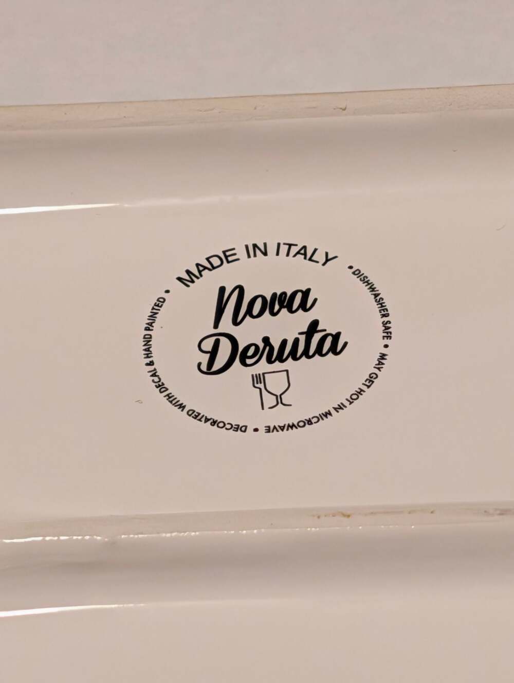 Nova Deruta Ricco Pattern Rectangular Handled Serving Tray Made in Italy 11x7 - Picture 2 of 7